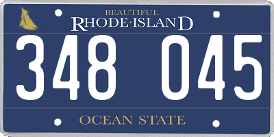 RI license plate 348045