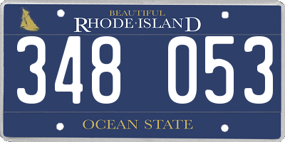 RI license plate 348053