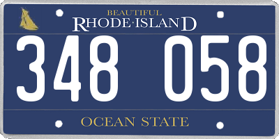 RI license plate 348058