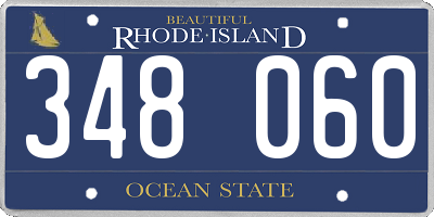 RI license plate 348060
