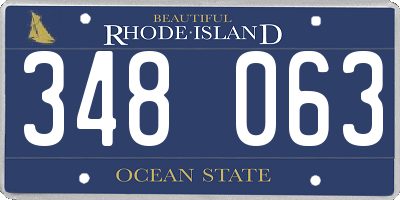 RI license plate 348063