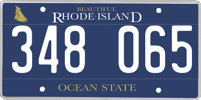 RI license plate 348065