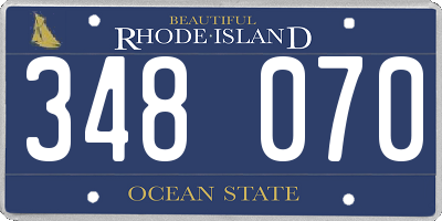 RI license plate 348070