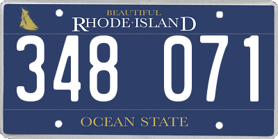 RI license plate 348071