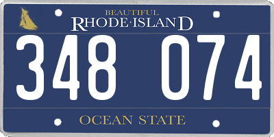 RI license plate 348074