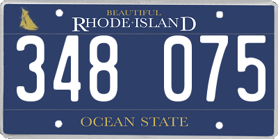 RI license plate 348075