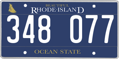 RI license plate 348077