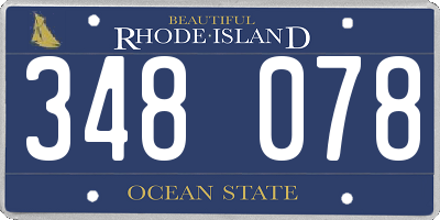 RI license plate 348078