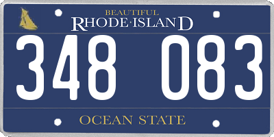 RI license plate 348083