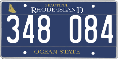 RI license plate 348084