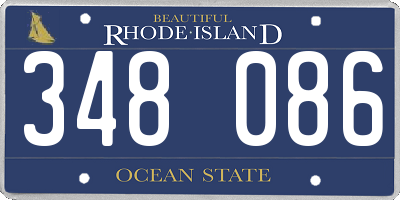 RI license plate 348086