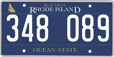RI license plate 348089