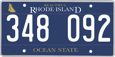 RI license plate 348092