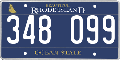 RI license plate 348099