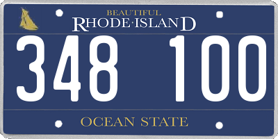 RI license plate 348100