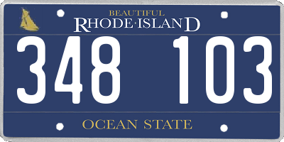 RI license plate 348103