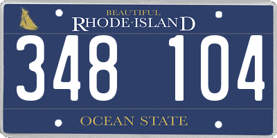 RI license plate 348104
