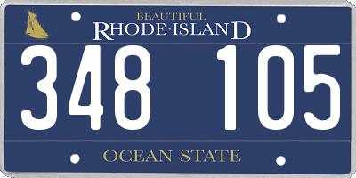 RI license plate 348105