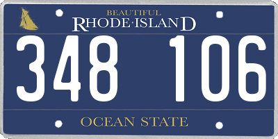 RI license plate 348106