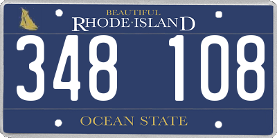 RI license plate 348108