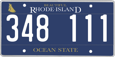 RI license plate 348111