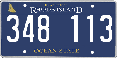 RI license plate 348113