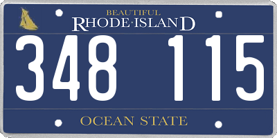 RI license plate 348115