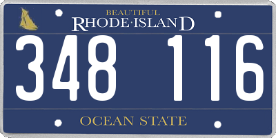 RI license plate 348116