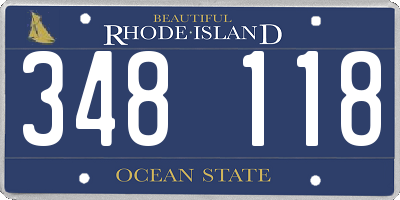 RI license plate 348118