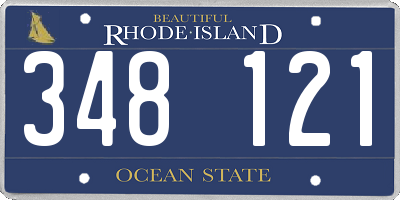 RI license plate 348121