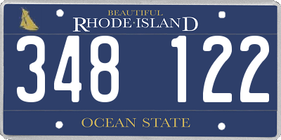 RI license plate 348122