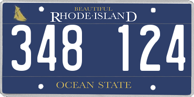 RI license plate 348124
