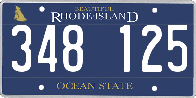 RI license plate 348125