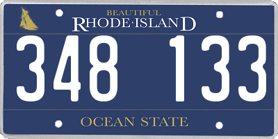 RI license plate 348133