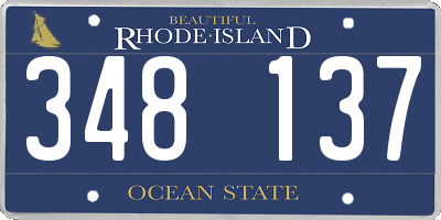 RI license plate 348137