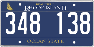RI license plate 348138