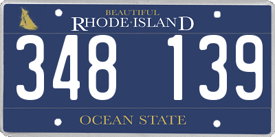 RI license plate 348139