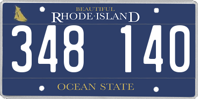 RI license plate 348140