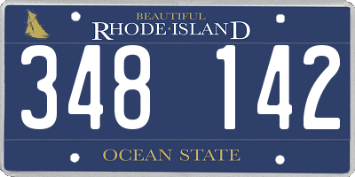 RI license plate 348142