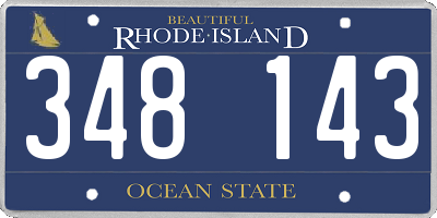 RI license plate 348143