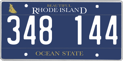RI license plate 348144