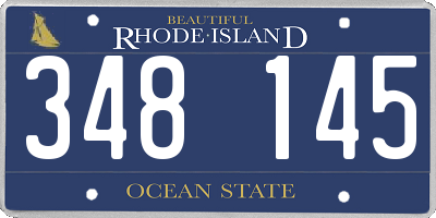 RI license plate 348145