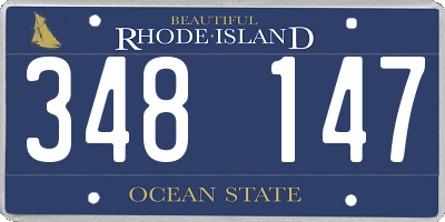 RI license plate 348147
