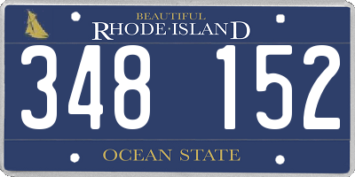 RI license plate 348152