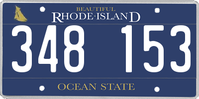 RI license plate 348153