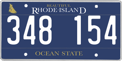 RI license plate 348154