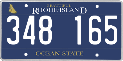 RI license plate 348165