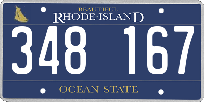 RI license plate 348167