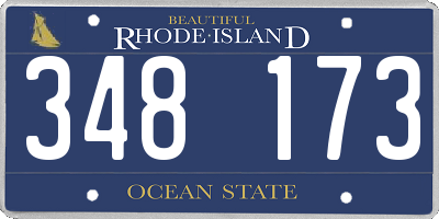 RI license plate 348173