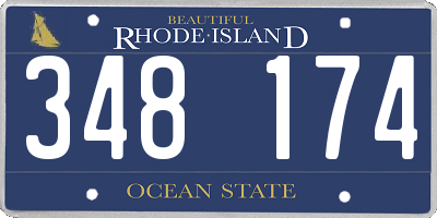 RI license plate 348174